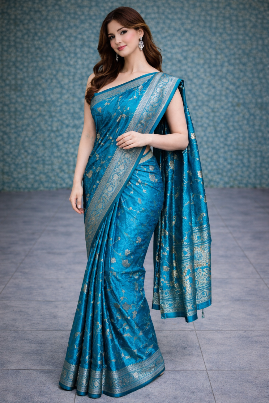 "Teal Zari Heritage"