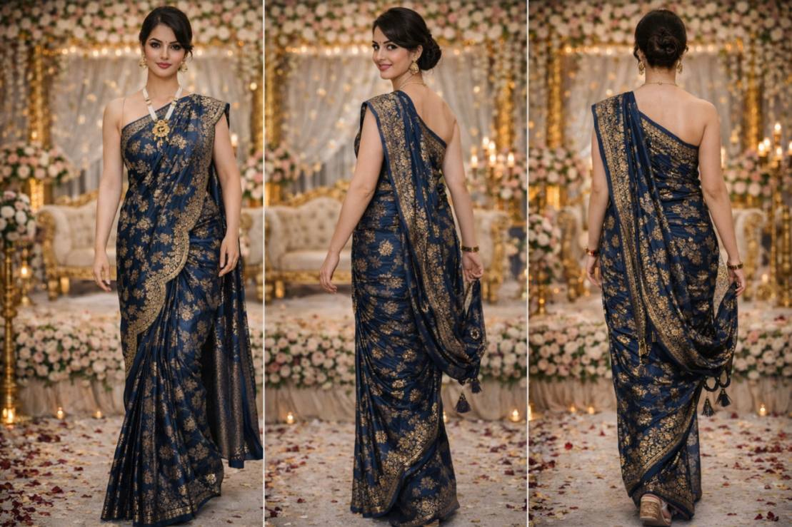 Navy Blue Banarasi Heritage