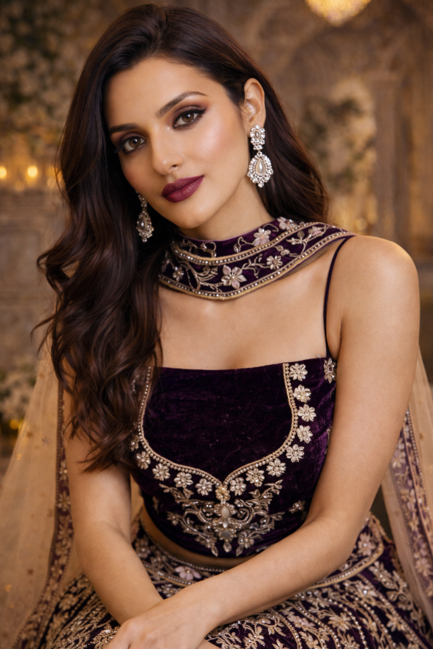 The Velvet Violet Lehenga.