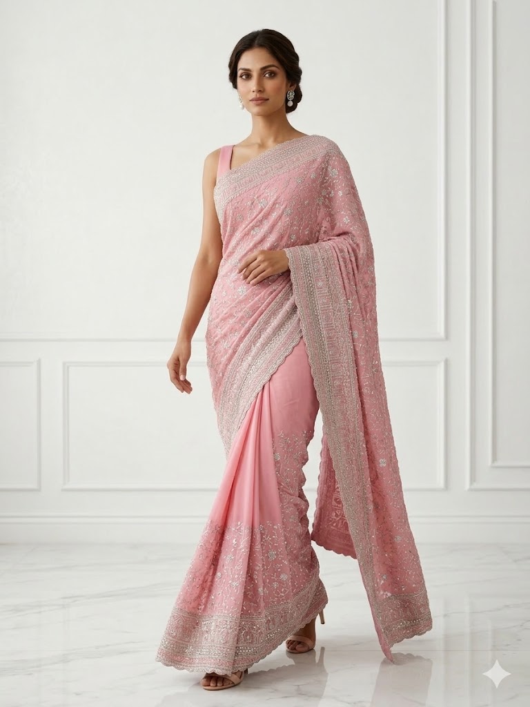 Frozen Rose Saree