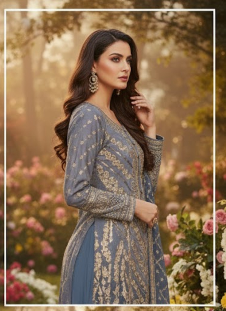 Blue Heavy-Work Sharara