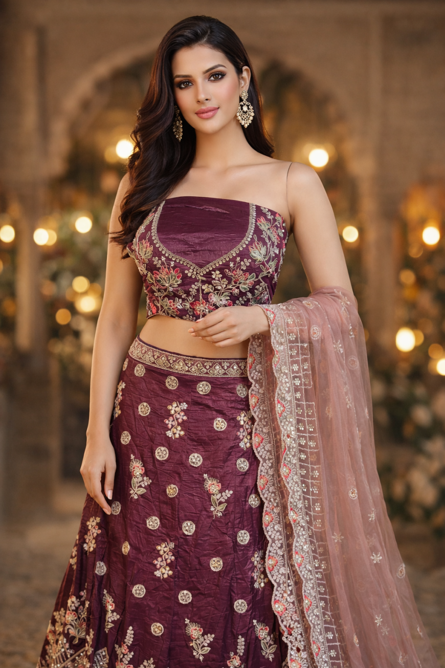 The Mulberry Contrast Lehenga.