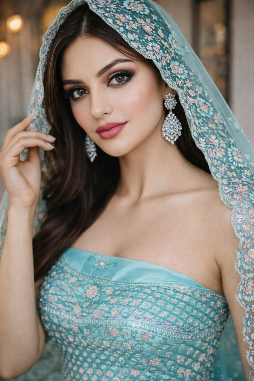 The Aqua Bloom Lehenga.