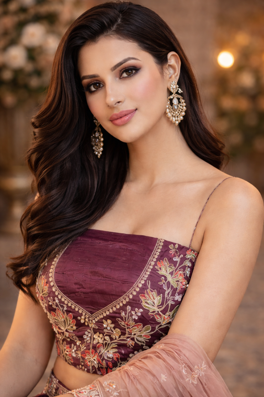 The Mulberry Contrast Lehenga.