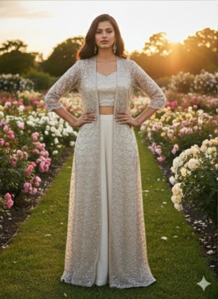 White Indo-Western: