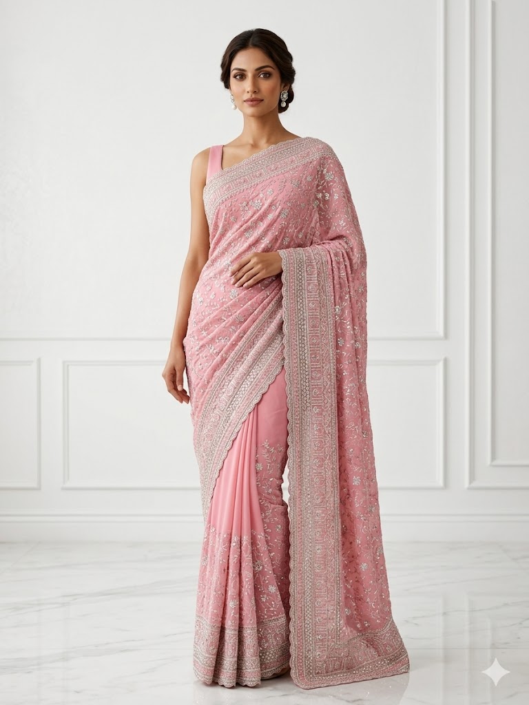 Frozen Rose Saree