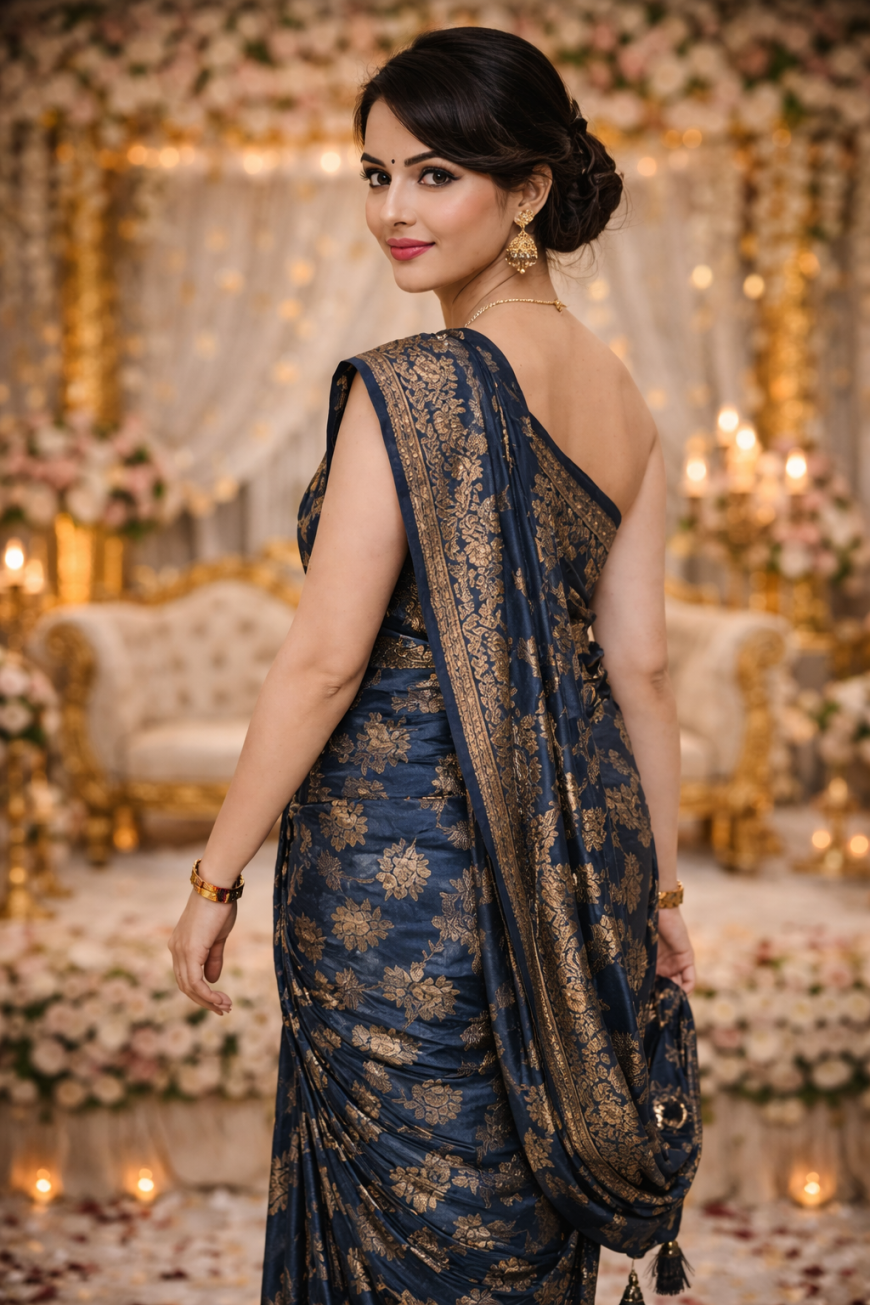 Navy Blue Banarasi Heritage