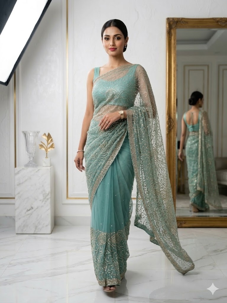 The Aquamarine Dream Saree