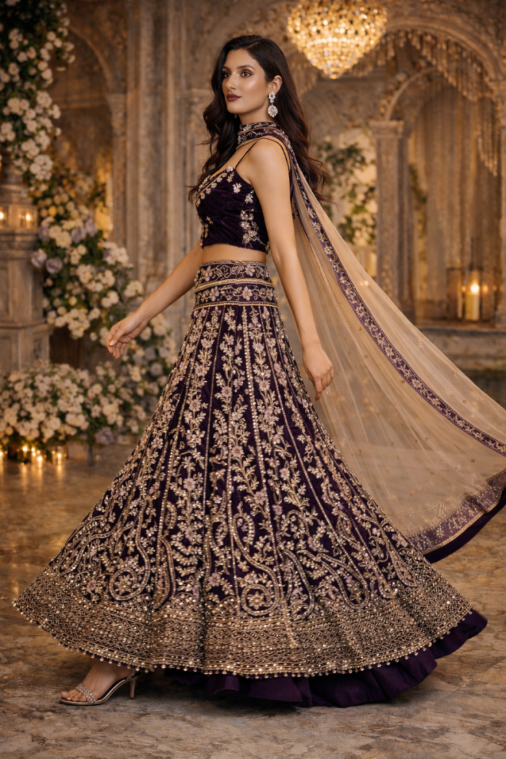 The Velvet Violet Lehenga.