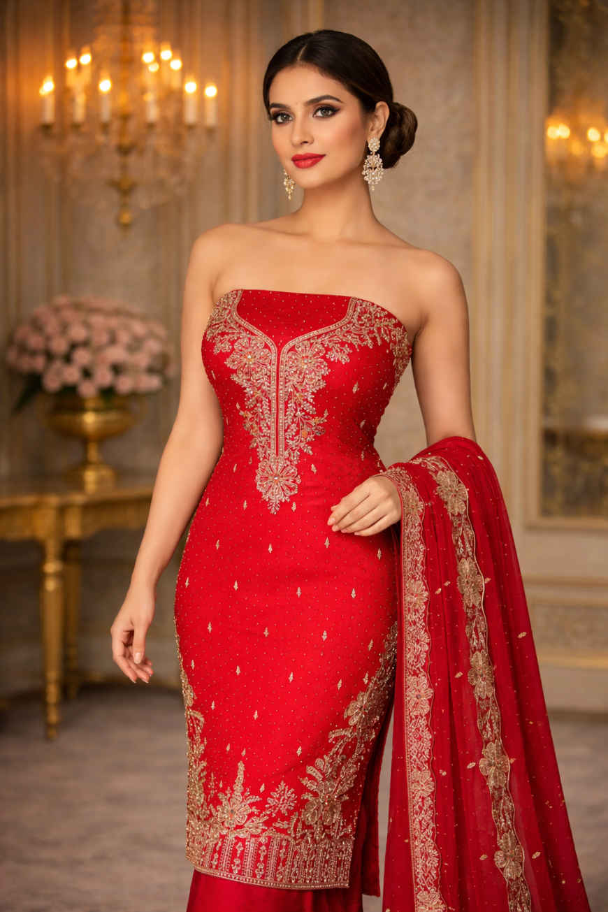 ox Georgette Crimson Royale Aura