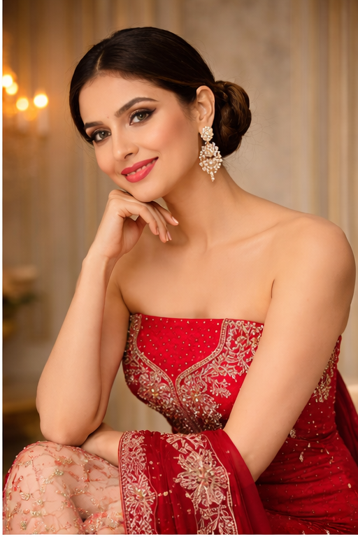 ox Georgette Crimson Royale Aura