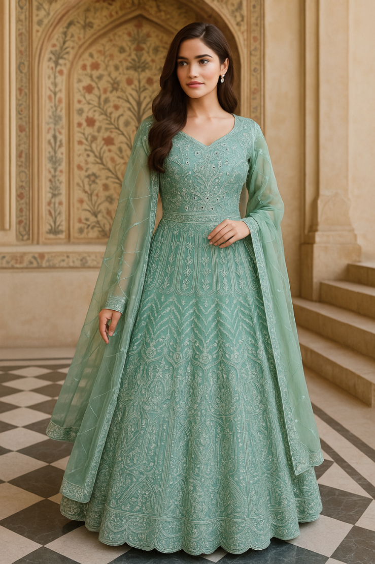 Royal Rose Mirror Anarkali