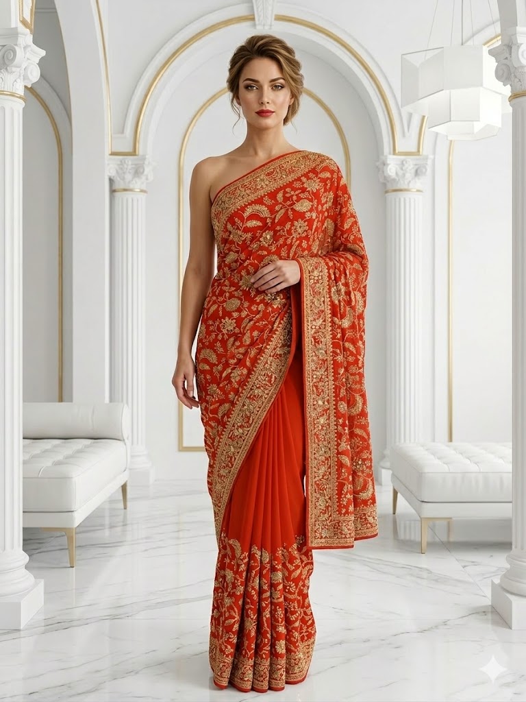 "The Imperial Zardosi Bloom"