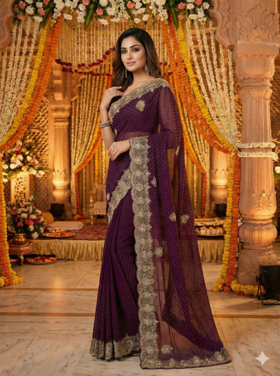 "The Mocha Majesty Saree"