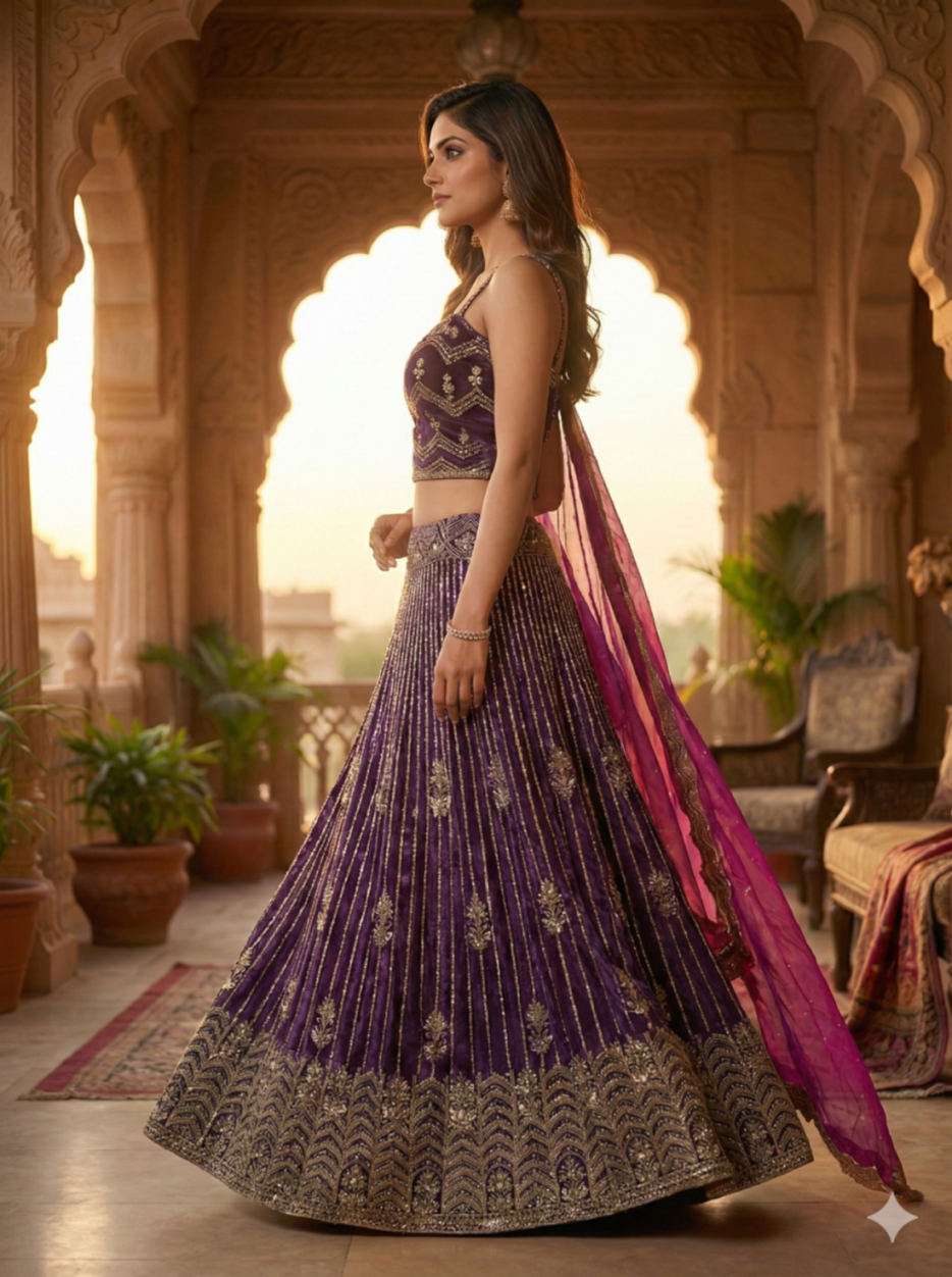 The Royal Jamuni Chevron Lehenga.