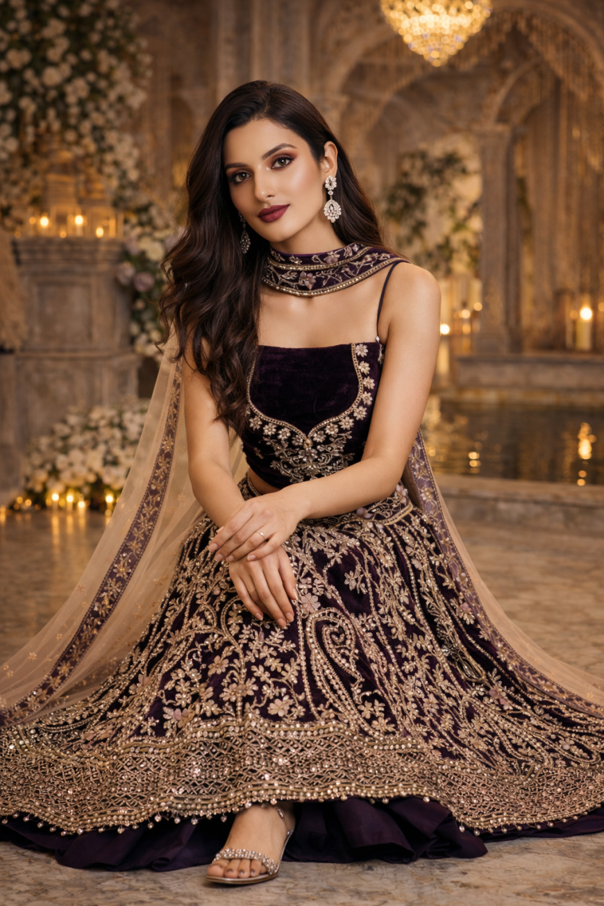 The Velvet Violet Lehenga.