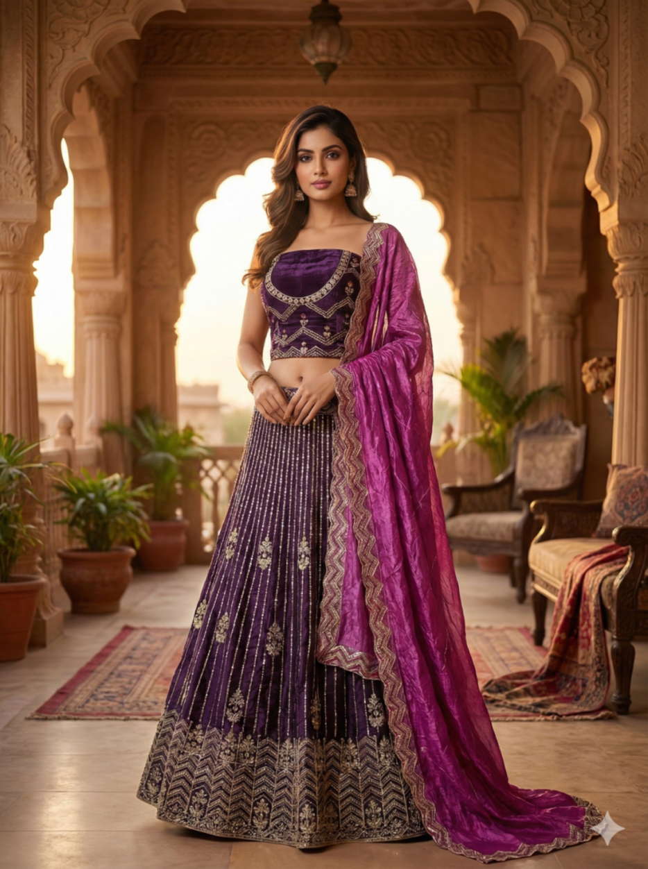 The Royal Jamuni Chevron Lehenga.