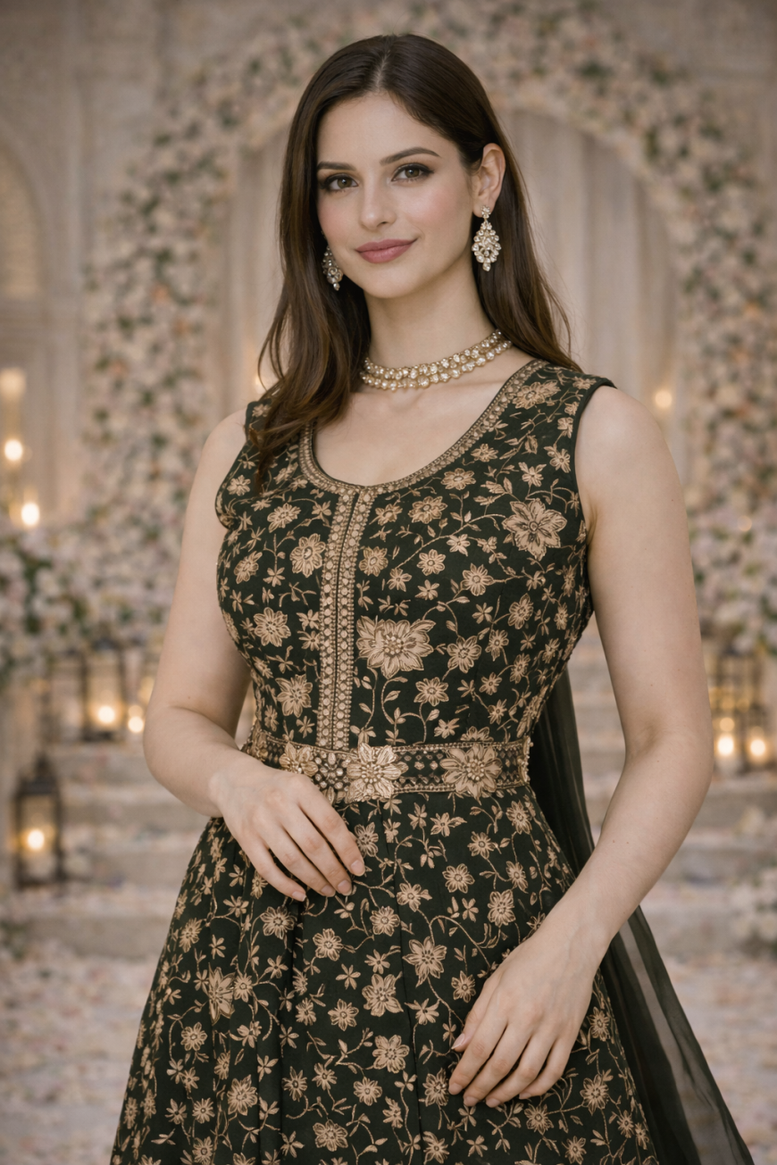 "The Midnight Garden Anarkali"