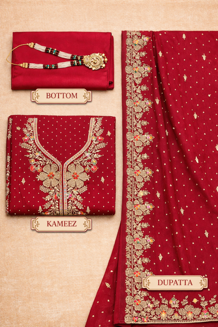 ox Georgette Crimson Royale Aura