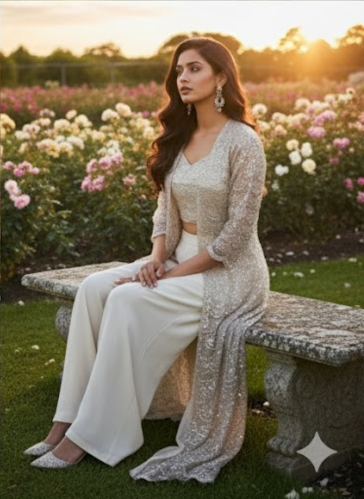 White Indo-Western: