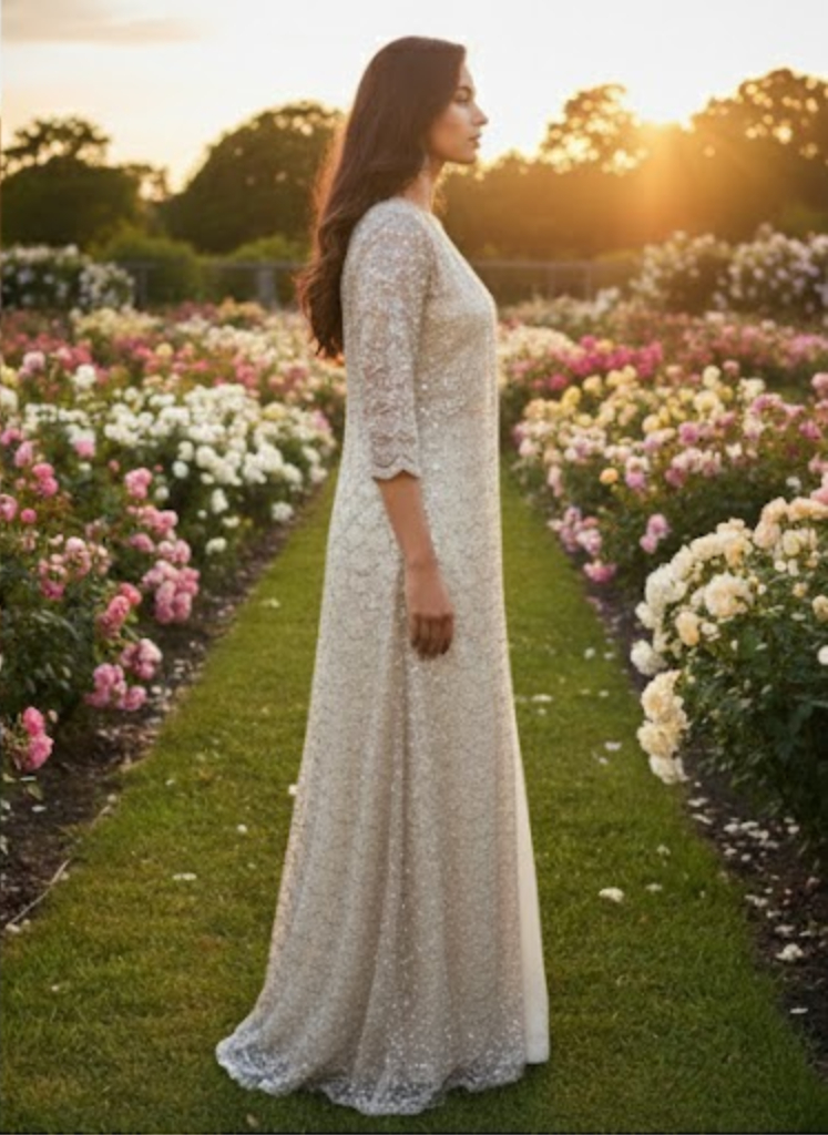 White Indo-Western: