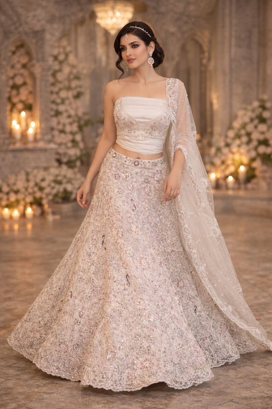 The Ivory Pastel Dream Lehenga