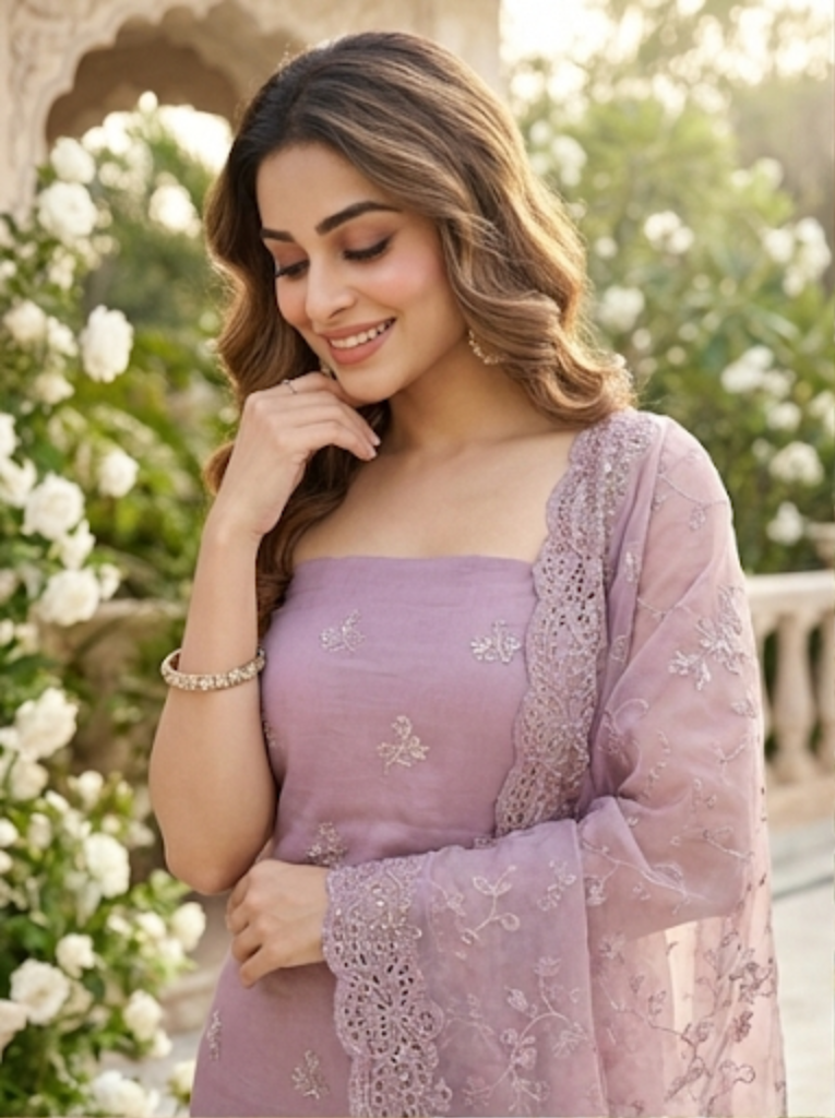Simmer Silk Gul-e-Lilac Elegance