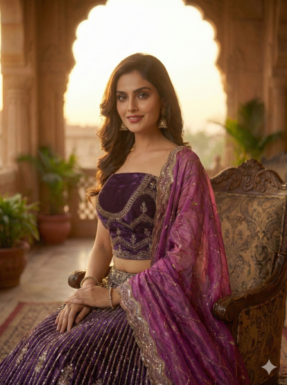 The Royal Jamuni Chevron Lehenga.