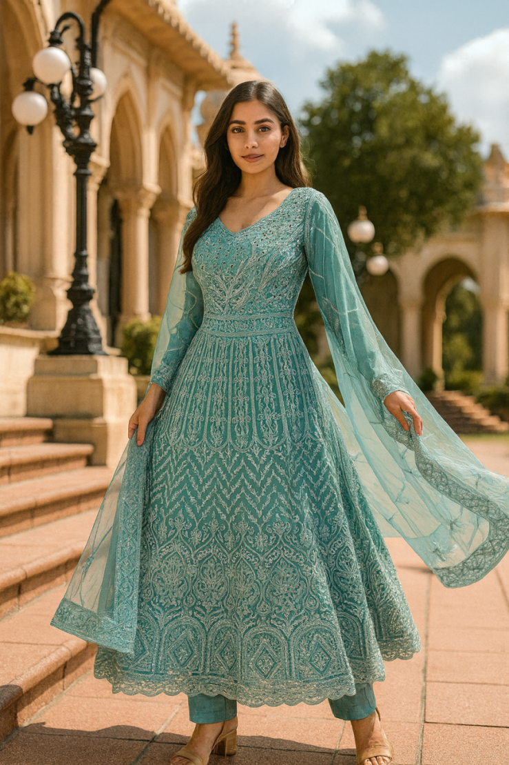 Royal Rose Mirror Anarkali