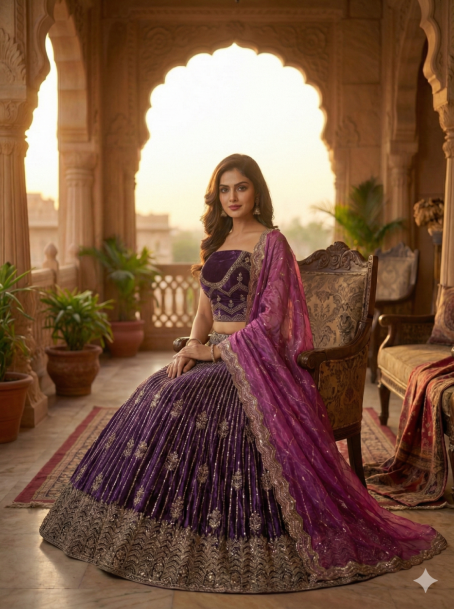 The Royal Jamuni Chevron Lehenga.