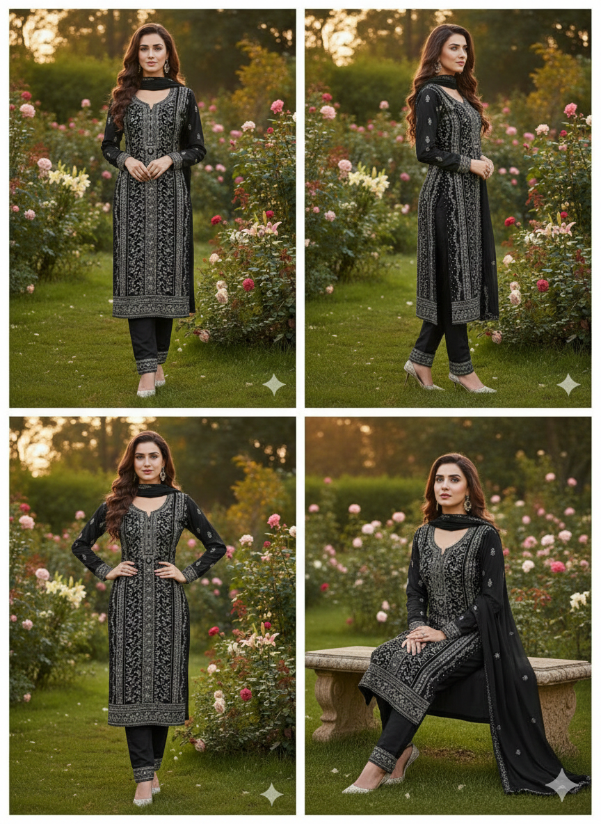Ethnic Floral Suit: