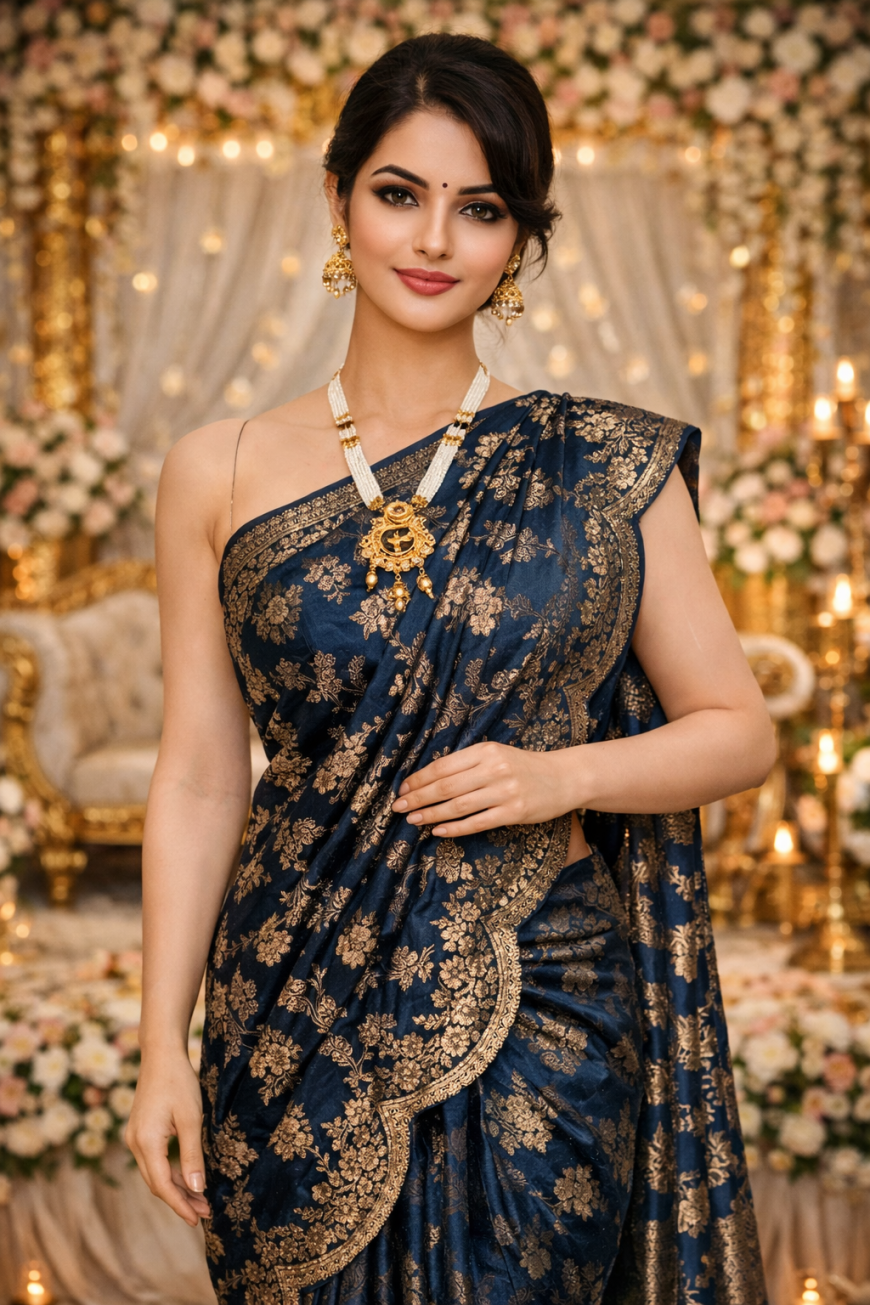 Navy Blue Banarasi Heritage