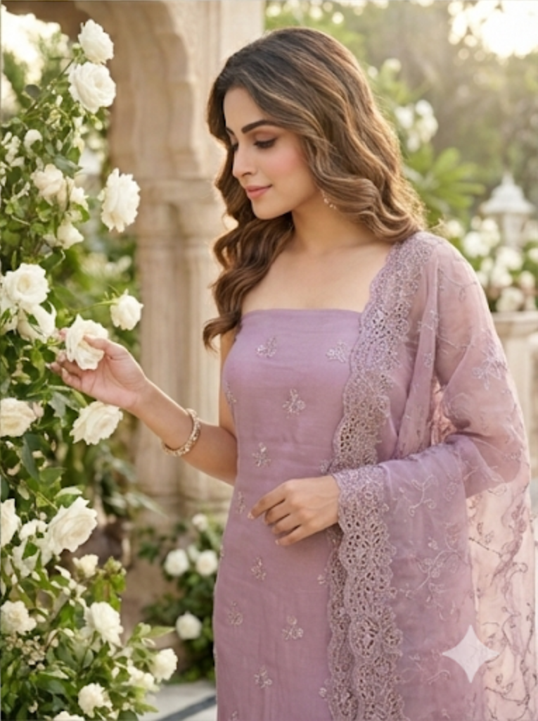 Simmer Silk Gul-e-Lilac Elegance