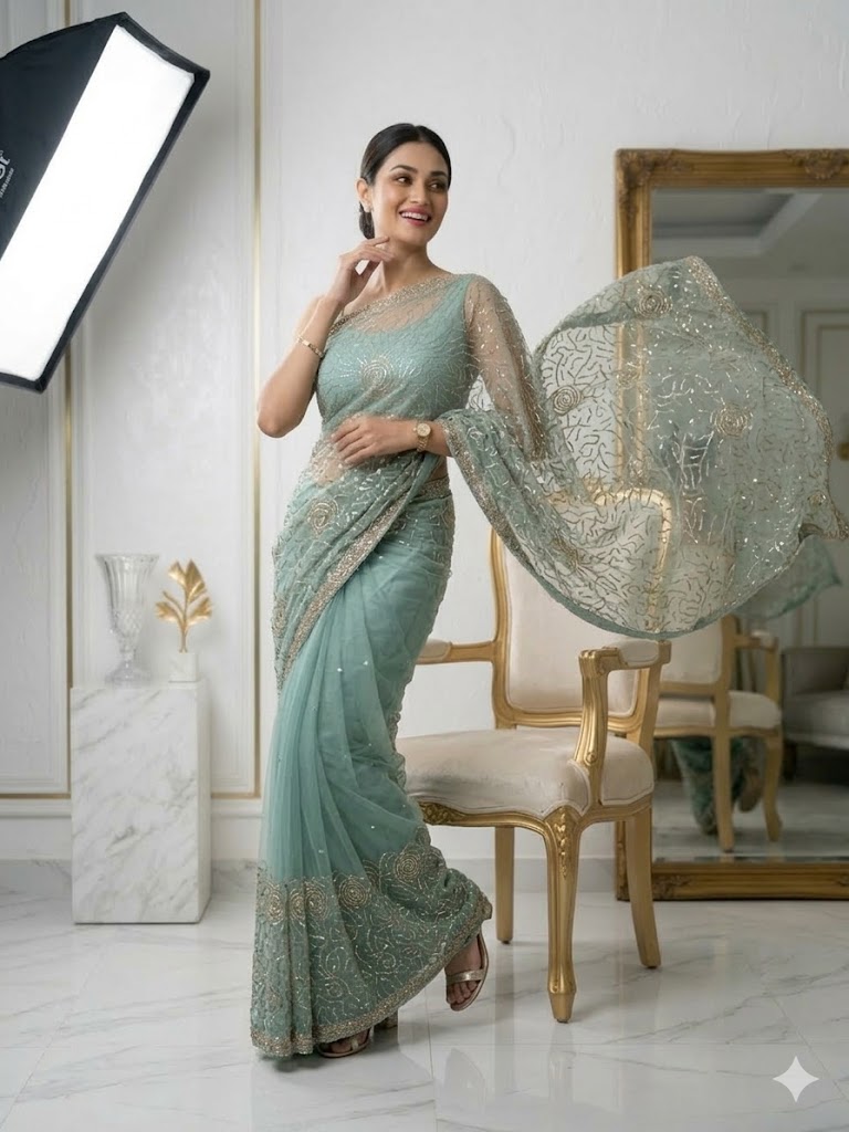 The Aquamarine Dream Saree