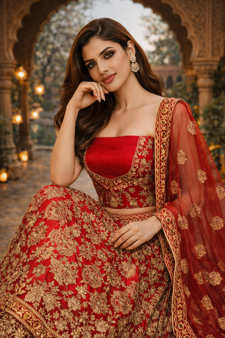 The Maharani Red Lehenga.