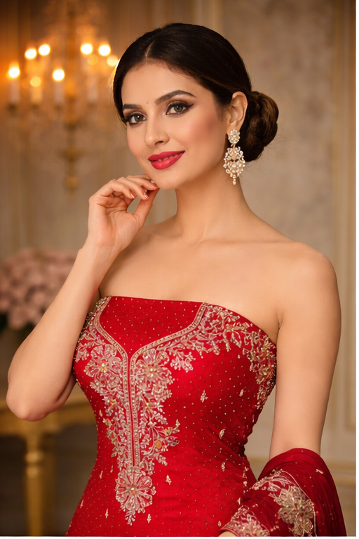 ox Georgette Crimson Royale Aura