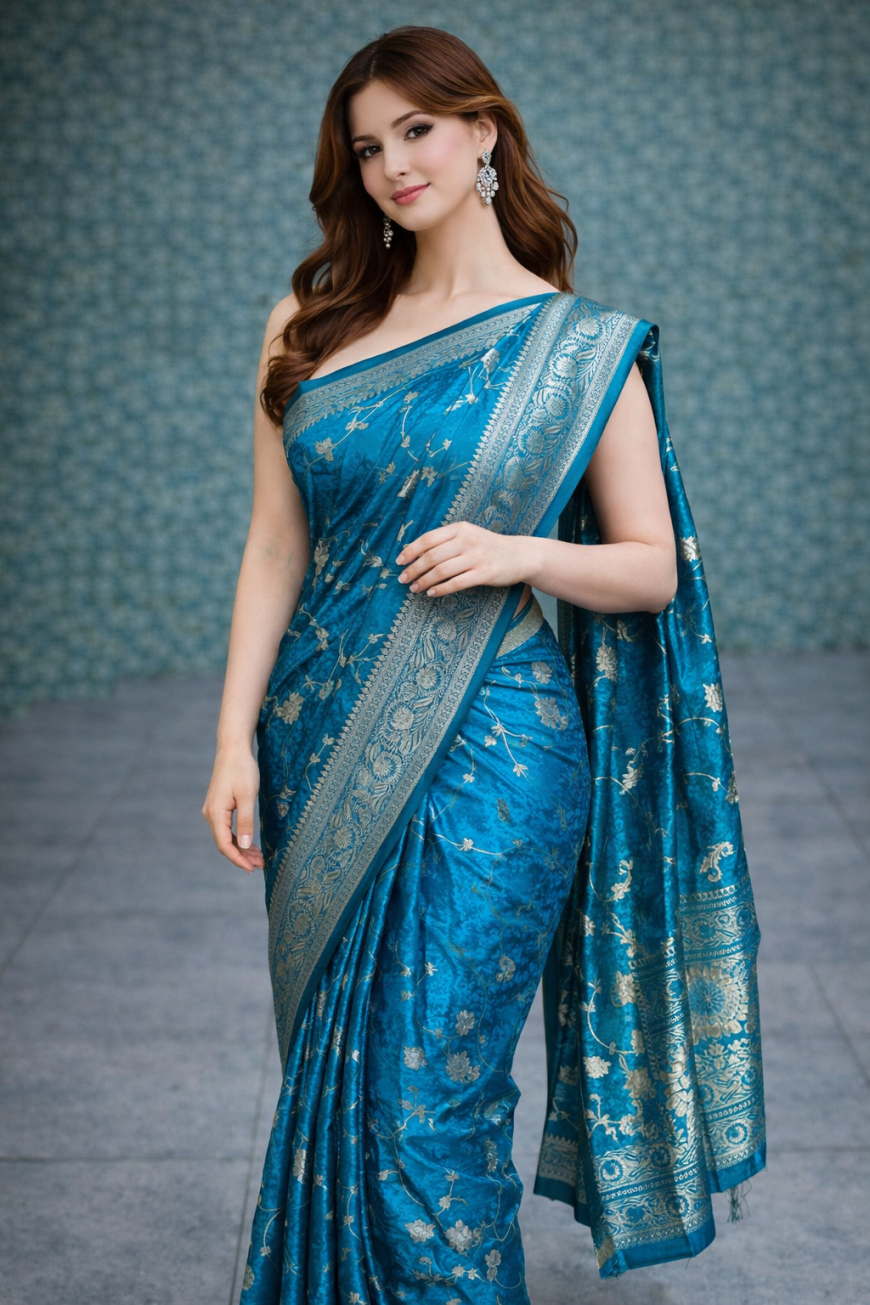 "Teal Zari Heritage"