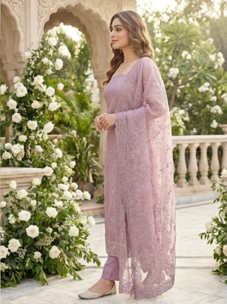 Simmer Silk Gul-e-Lilac Elegance
