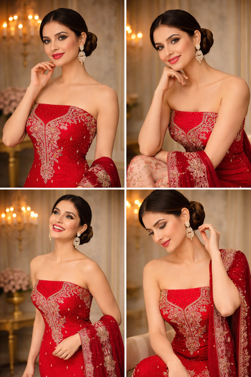 ox Georgette Crimson Royale Aura