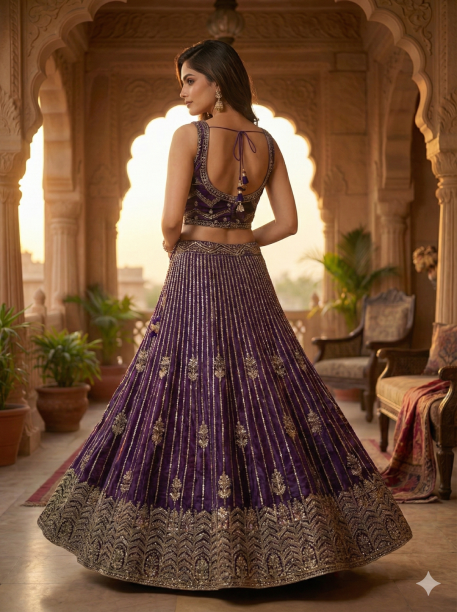 The Royal Jamuni Chevron Lehenga.